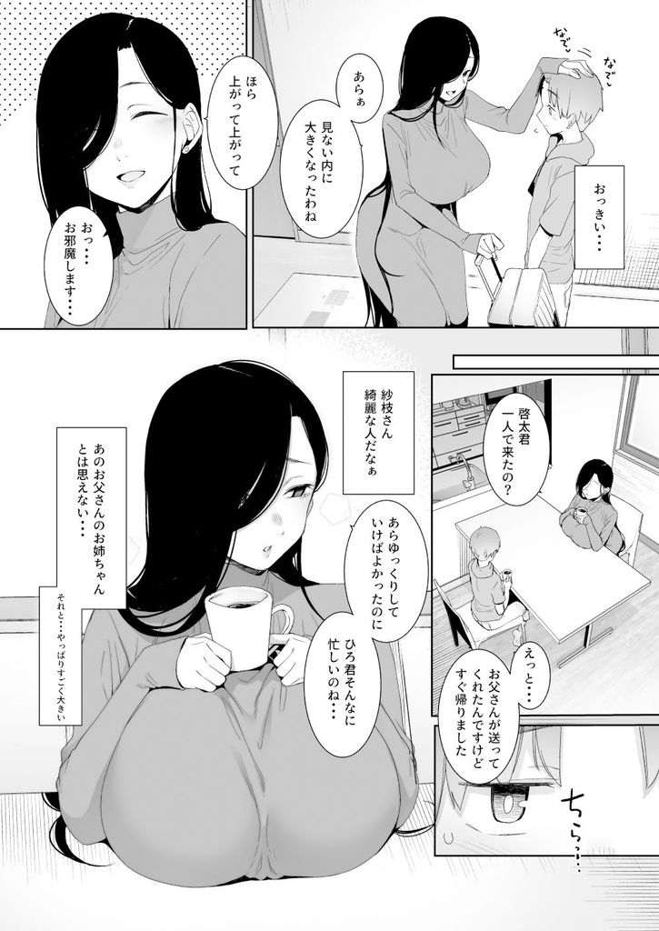 無料エロ漫画 【女性リードエロ漫画】大人の女性の魅力とそして自己主張の強い巨乳…僕は叔母さんに目が釘付けになってしまったんです【追悔の滓／南方ヒトガクシキ】 FANZA