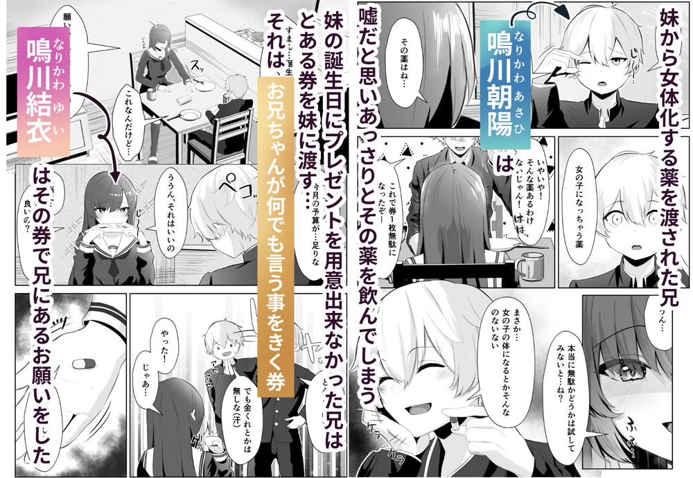 無料エロ漫画 【TSレズエロ漫画】TS義兄はふたなり義妹に女の悦びを教えられメス堕ちするｗ【TSお兄ちゃんがフタナリ妹に女堕ちさせられる話／くろしばすこ】 FANZA