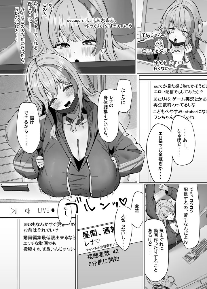 無料エロ漫画 【巨乳配信者エロ漫画】働きたくない楽して生きたい！そんなずぼら女が選んだ仕事はエロ配信者！？？【エロ動画を売って食ってく予定の女の子の竿役に選ばれた話／あると10】 FANZA