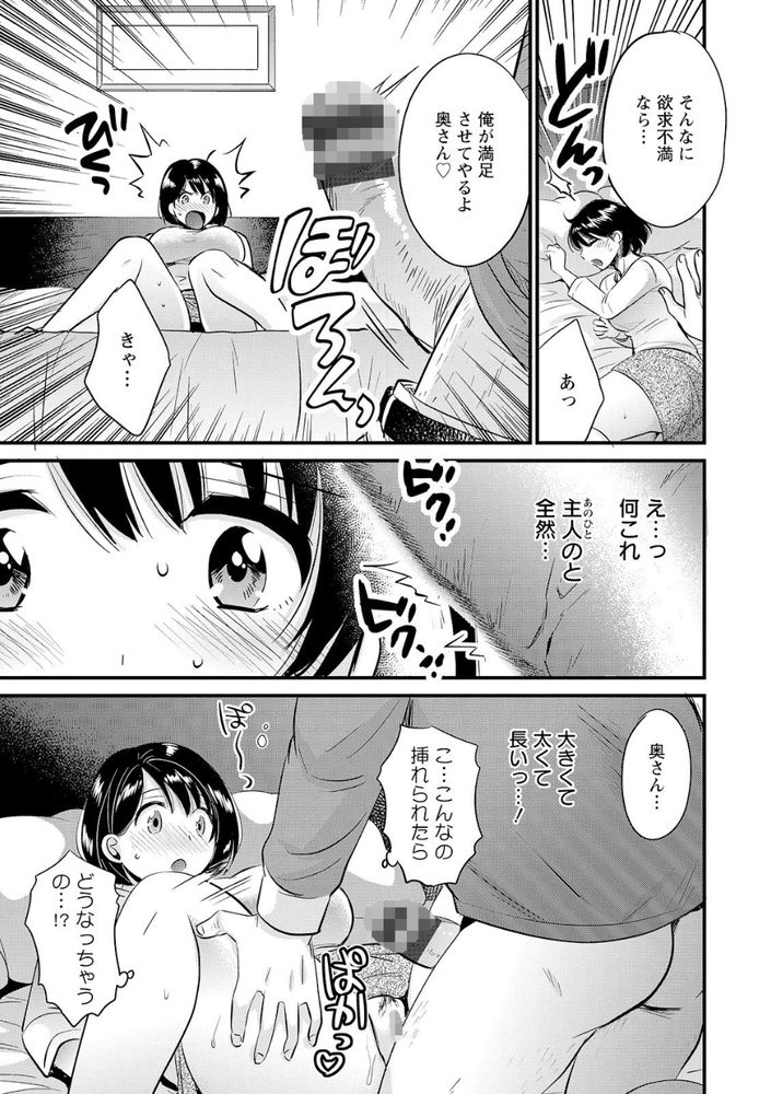 無料エロ漫画 【人妻不倫エロ漫画】セックスレスで日照り続き…そんな人妻に大人のおもちゃが誤配送されてきたら？【主人には内緒／ポン貴花田 FANZA